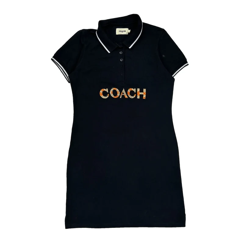 Coach Dress Polo Shirt - Large Black Cotton