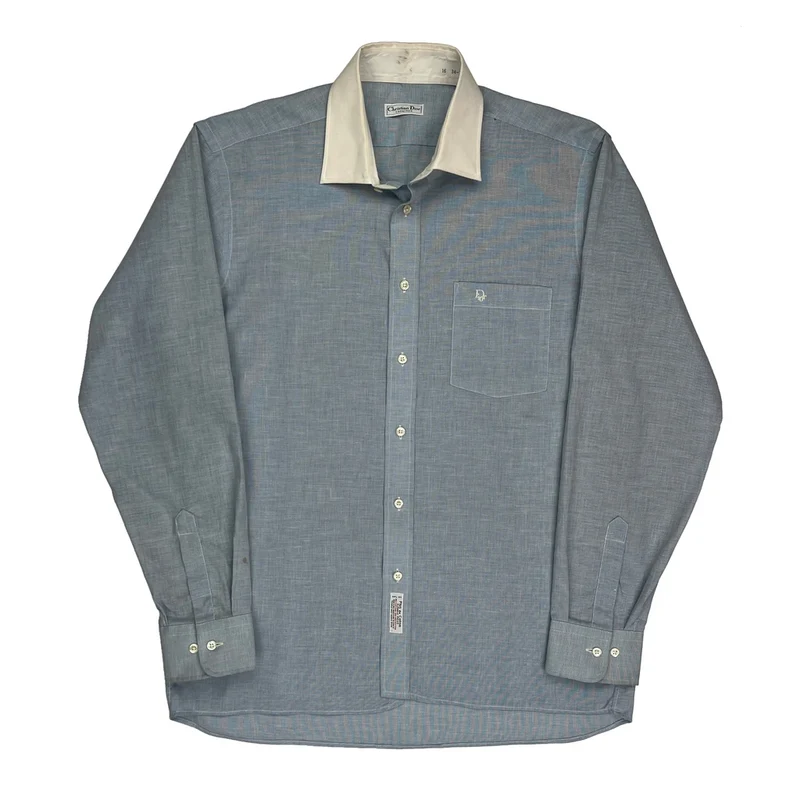 Christian Dior Shirt - Large Blue Cotton