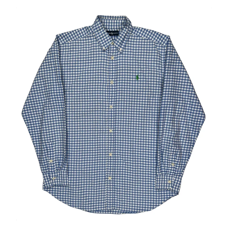 Polo By Ralph Lauren Checked Shirt - Small Blue Cotton