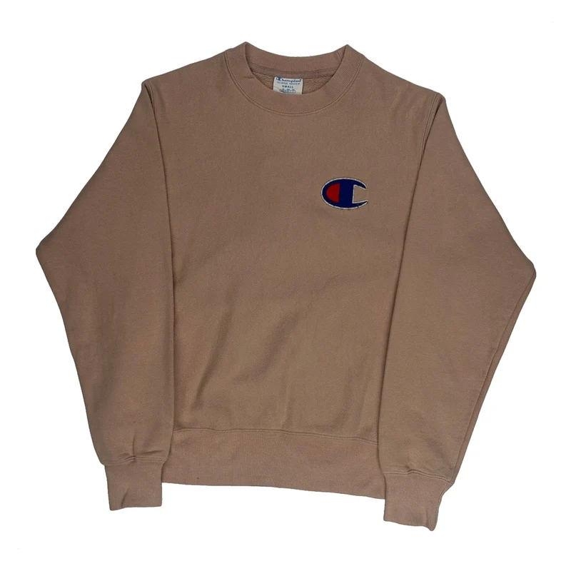 Reverse Weave Champion Sweatshirt - Small Brown Cotton Blend