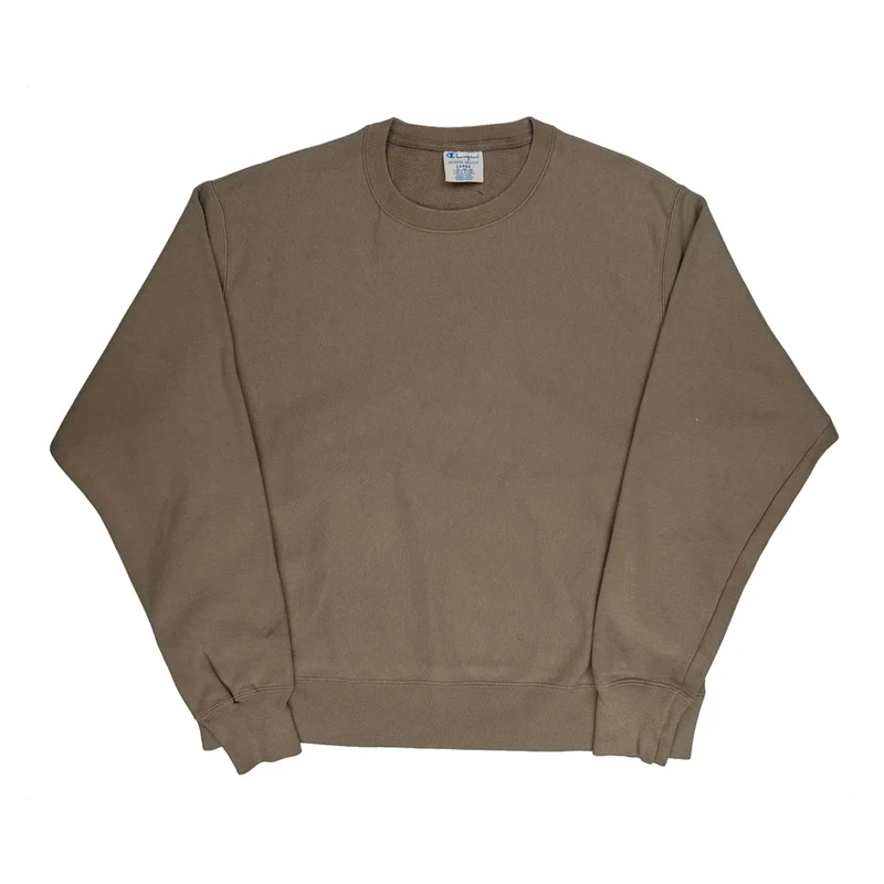 Reverse Weave Champion Sweatshirt - Large Brown Cotton
