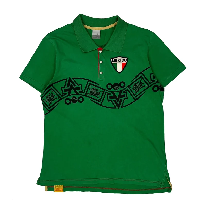 Mexico Nike Football Polo Shirt - Large Green Cotton