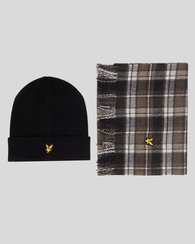 Lambswool Blend Scarf and Beanie Set