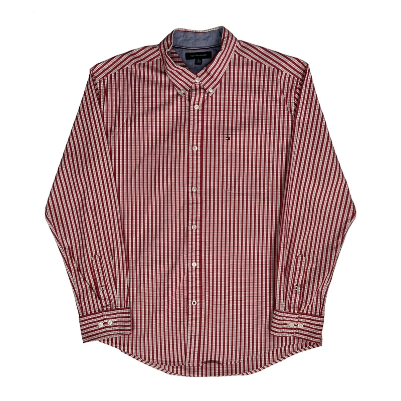 Tommy Hilfiger Striped Shirt - XL Red Cotton