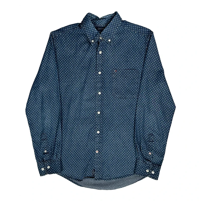 Tommy Hilfiger Polka Dot Shirt - Medium Blue Cotton