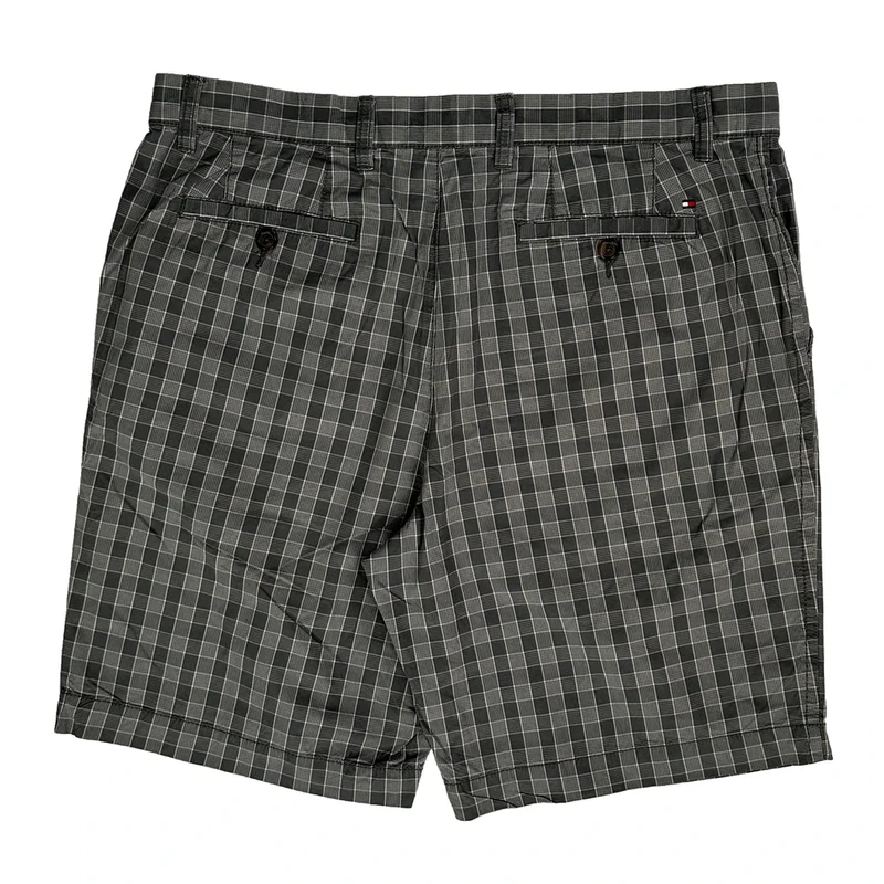Tommy Hilfiger Checked Shorts - 36W 9L Grey Cotton