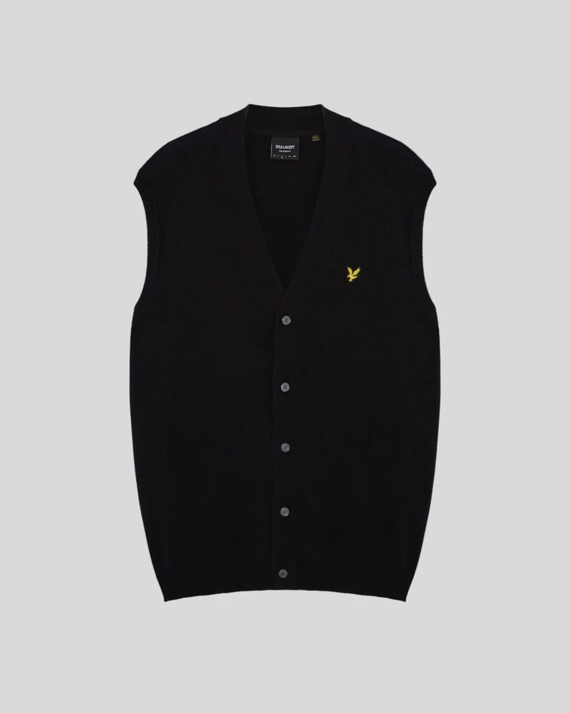 Cotton Merino Button Through Vest