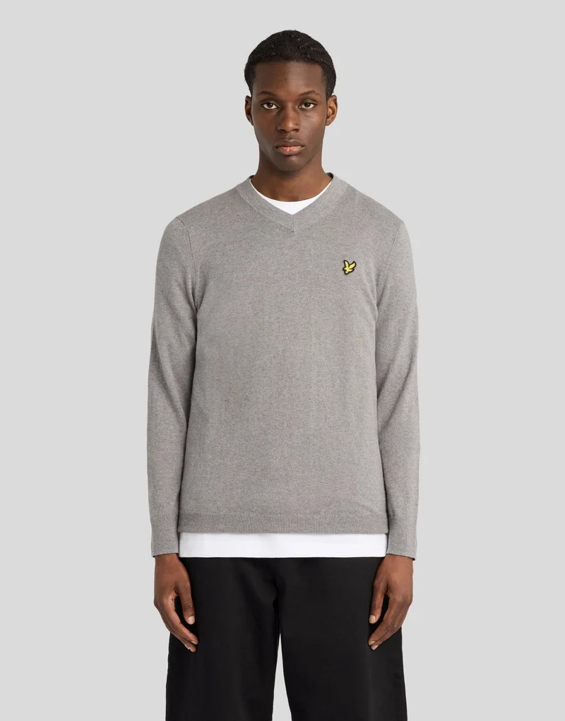 Cotton Merino V Neck Jumper