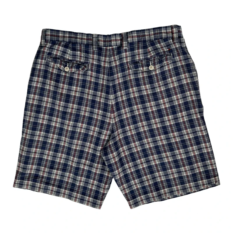 Tommy Hilfiger Checked Shorts - 36W 10L Blue Cotton