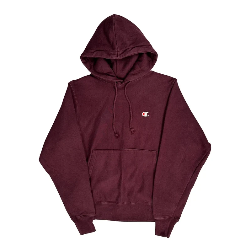 Reverse Weave Champion Hoodie - Small Burgundy Cotton