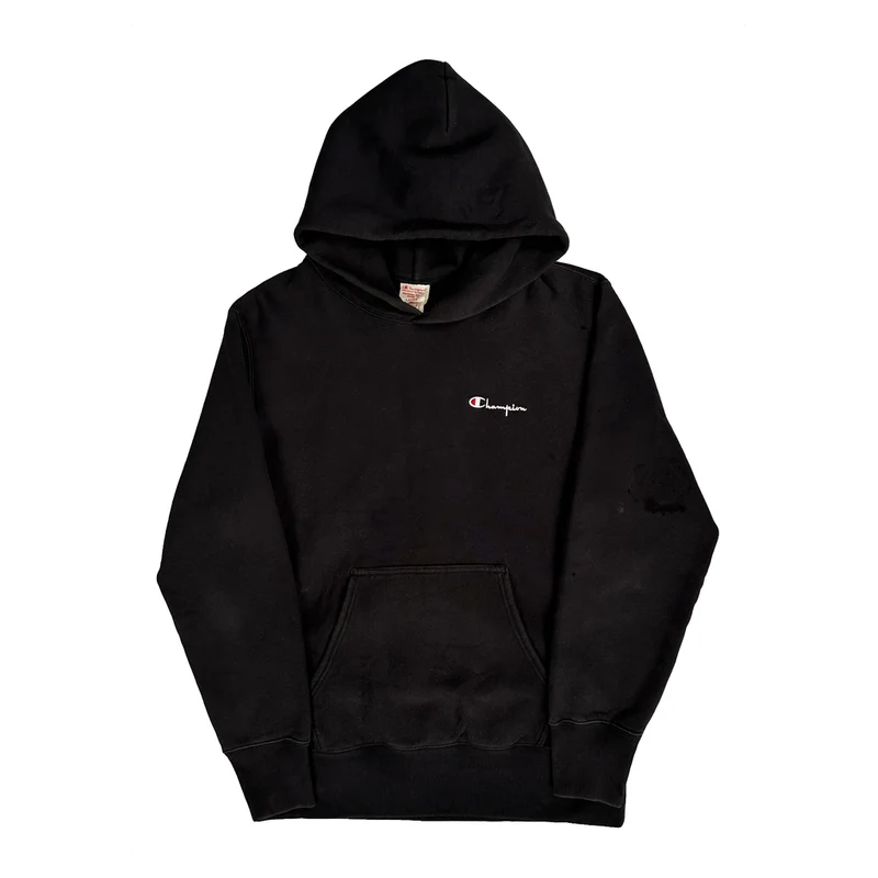 Reverse Weave Champion Hoodie - Large Black Cotton