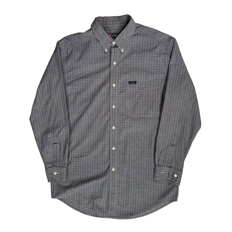 Chaps Ralph Lauren Checked Shirt - Medium Grey Cotton