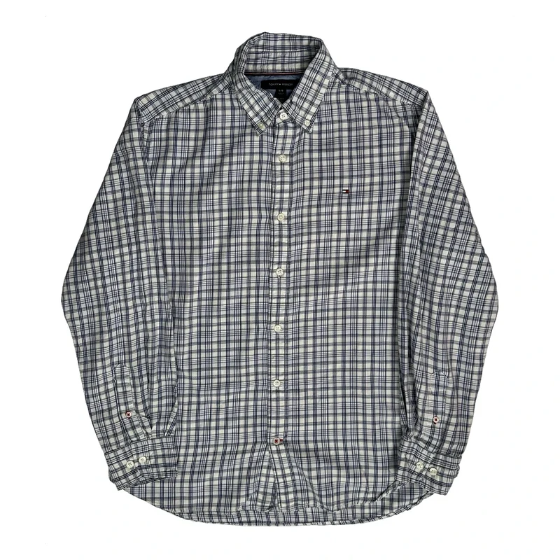 Tommy Hilfiger Checked Shirt - Large Blue Cotton