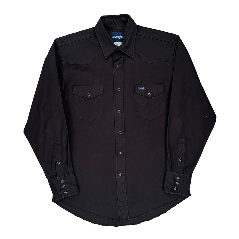 Wrangler Shirt - Medium Black Cotton