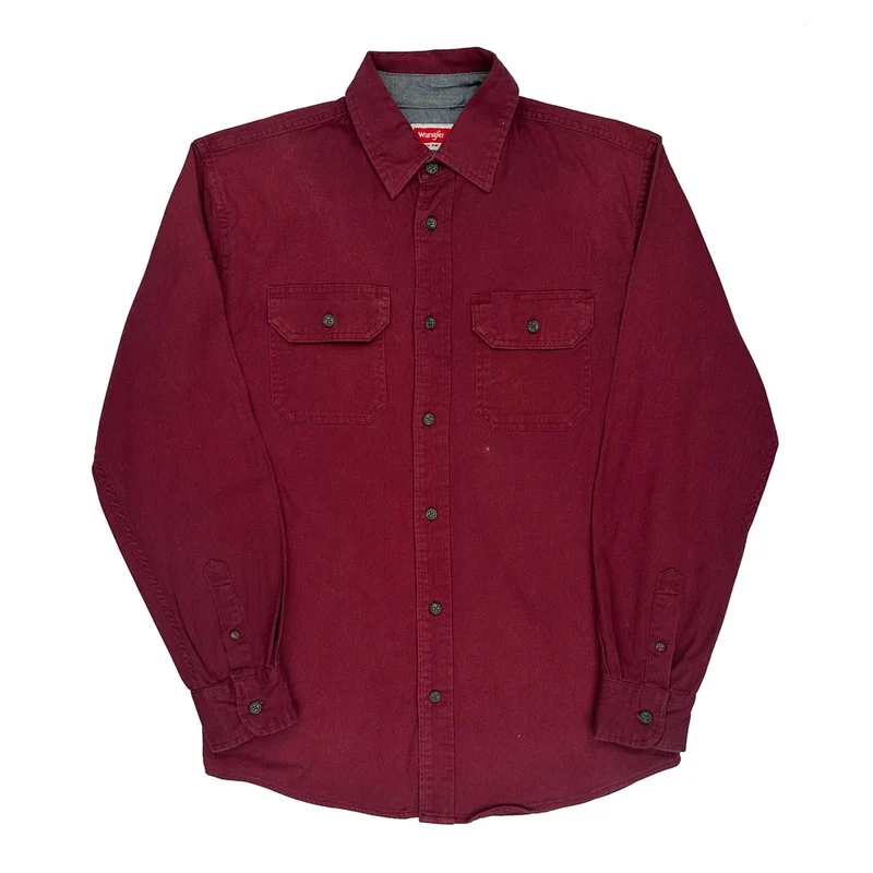 Wrangler Shirt - Small Burgundy Cotton