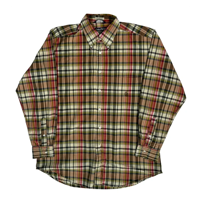 Nautica Checked Shirt - Large Multicoloured Cotton