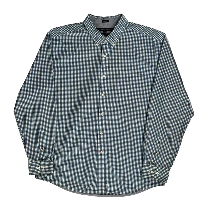 Tommy Hilfiger Checked Shirt - XL Blue Cotton