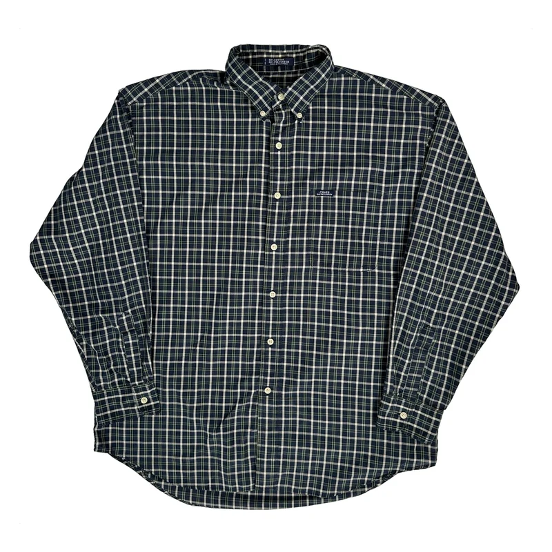 Chaps Ralph Lauren Checked Shirt - XL Blue Cotton Blend