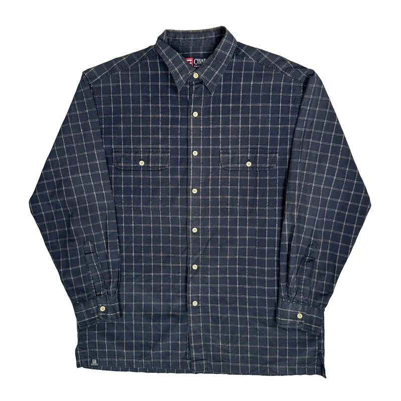 Chaps Ralph Lauren Checked Shirt - Large Blue Cotton