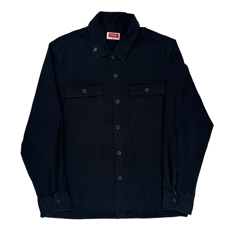 Wrangler Shirt - Medium Black Cotton