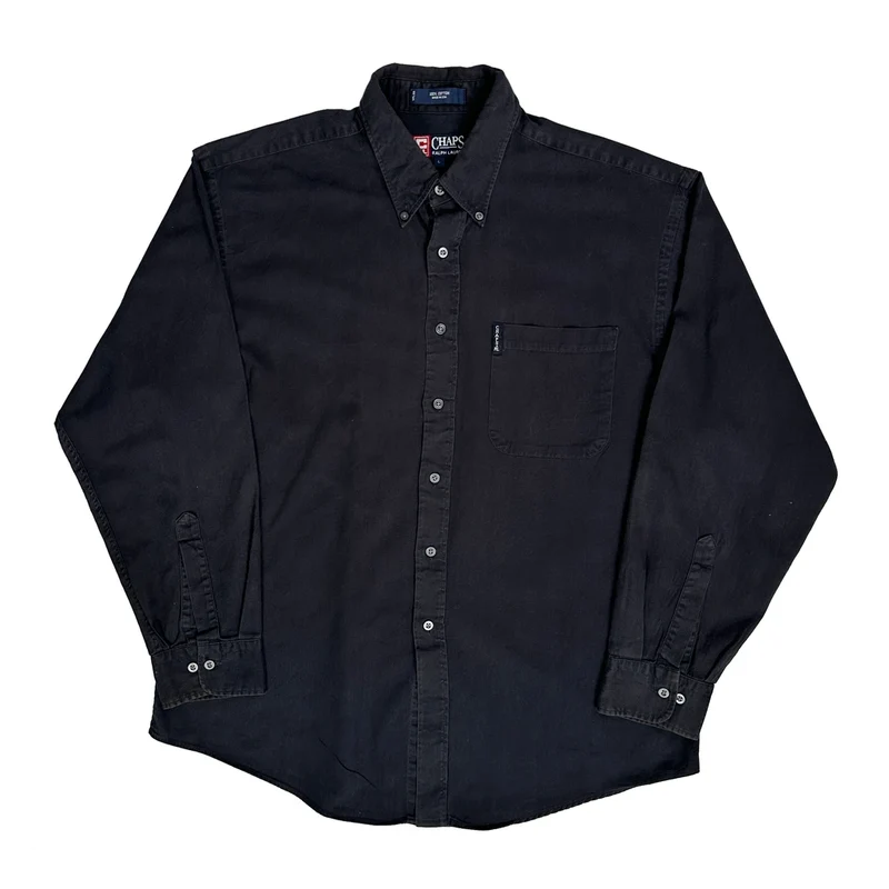 Chaps Ralph Lauren Shirt - Large Black Cotton