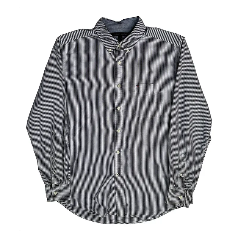 Tommy Hilfiger Striped Shirt - Large Blue Cotton
