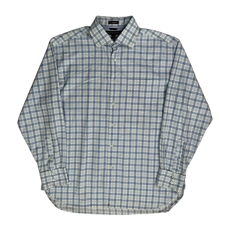Tommy Hilfiger Checked Shirt - Large Blue Cotton