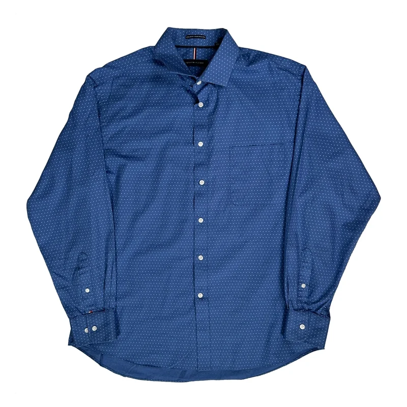 Tommy Hilfiger Polka Dot Shirt - XL Blue Cotton