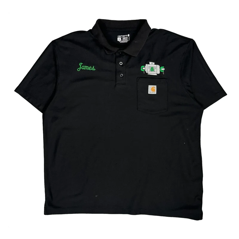 Carhartt Polo Shirt - XL Black Cotton