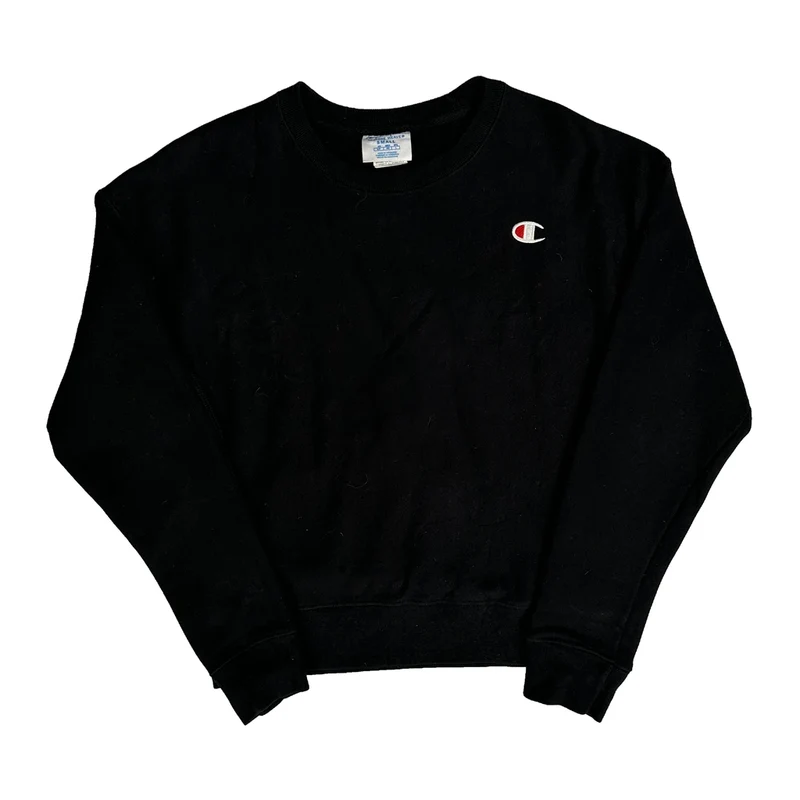 Reverse Weave Champion Sweatshirt - Small Black Cotton