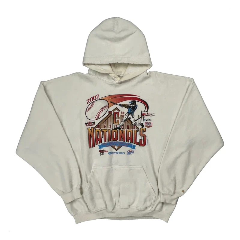 Nationals Gildan Graphic Hoodie - XL White Cotton Blend