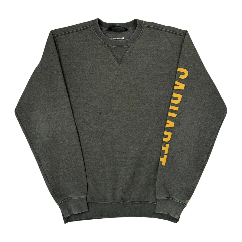 Carhartt Spellout Sweatshirt - Small Grey Cotton