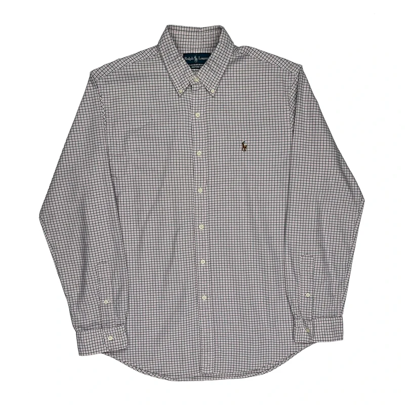 Ralph Lauren Checked Shirt - Large Pink Cotton