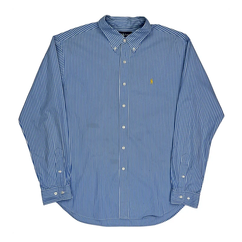 Ralph Lauren Striped Shirt - 2XL Blue Cotton