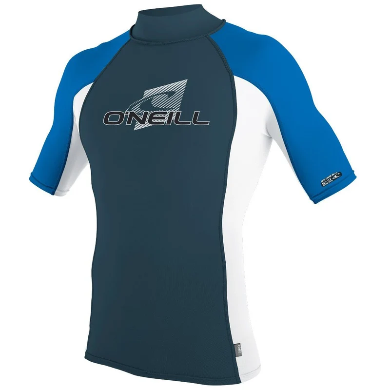 Youth Premium Skins Rash Guard Turtleneck Blue/White