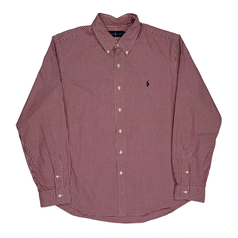 Ralph Lauren Checked Shirt - XL Red Cotton