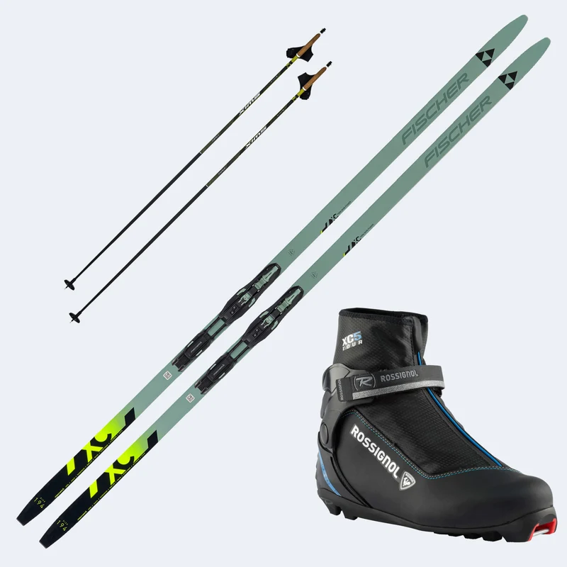 2027 Fischer Twn Skin Power Medium Skis with Rossignol XC 5 Boots and Poles
