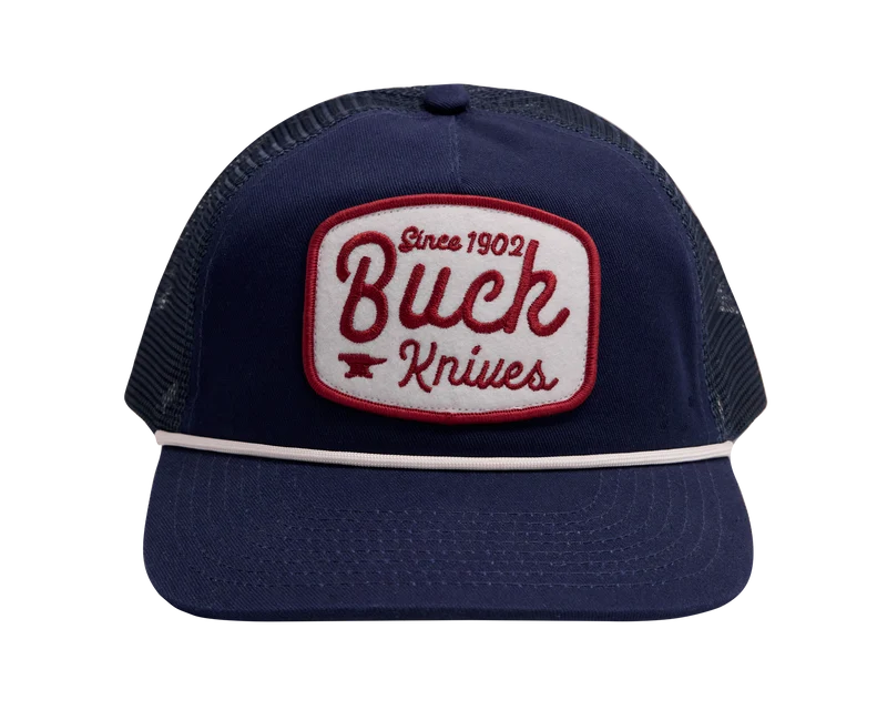 Buck Rounded Felt Patch 5-Panel Mesh Snapback
