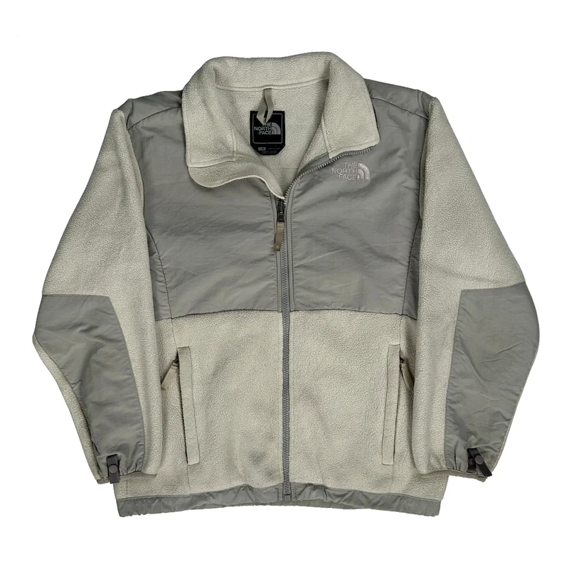 Girls The North Face Denali Fleece Jacket - Large Grey Polyester