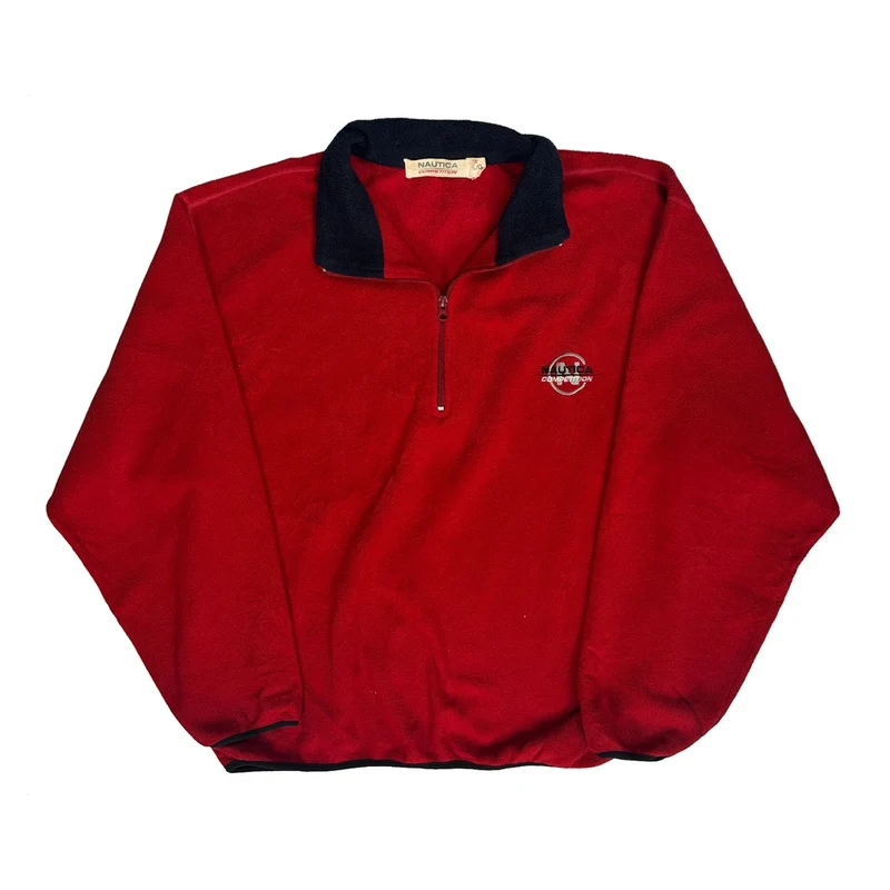 Competition Nautica Collared Fleece - Large Red Cotton