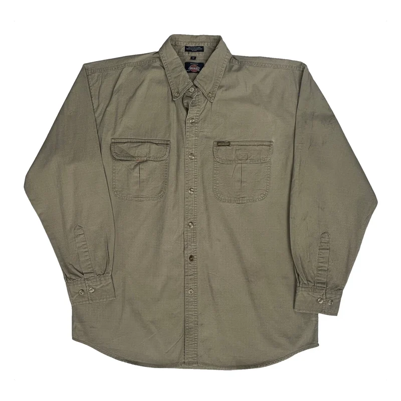 Dickies Shirt - Large Khaki Cotton