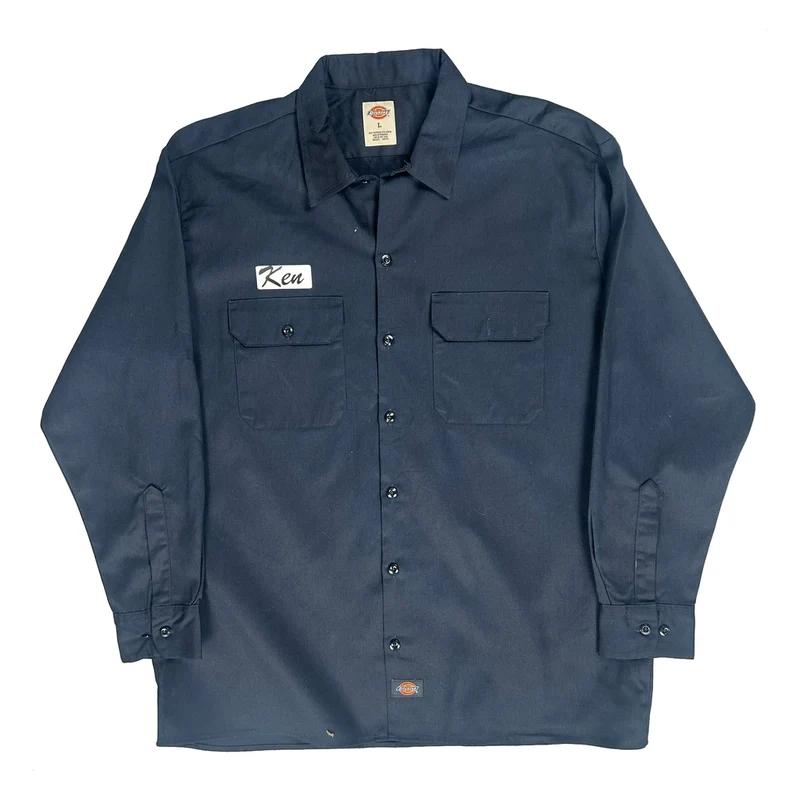 Dickies Shirt - Large Navy Cotton