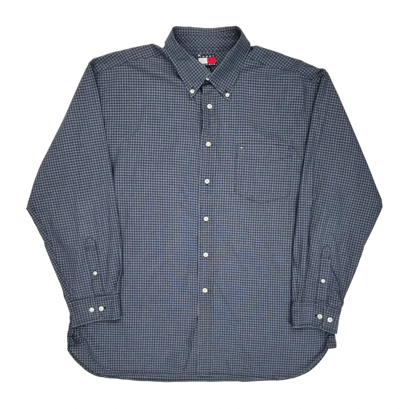 Tommy Hilfiger Checked Shirt - XL Blue Cotton