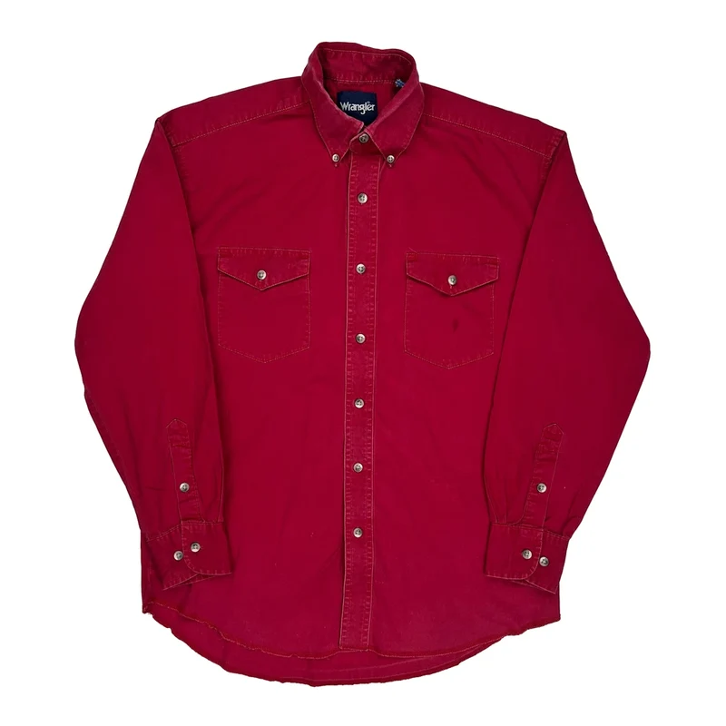 Wrangler Shirt - Medium Red Cotton