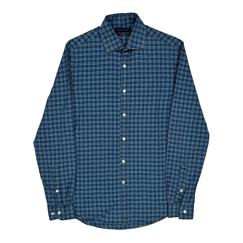 Tommy Hilfiger Slim Fit Shirt - Small Blue Cotton