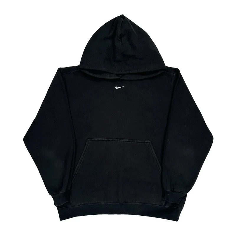 Made In USA Nike Centre Swoosh Hoodie - XS Black Cotton