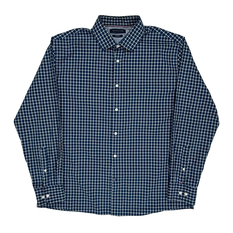 Tommy Hilfiger Checked Shirt - XL Blue Cotton