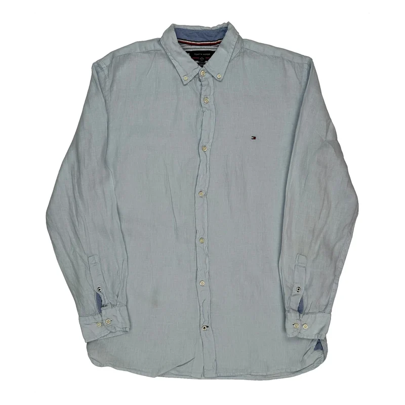 Tommy Hilfiger Slim Fit Shirt - XL Blue Linen