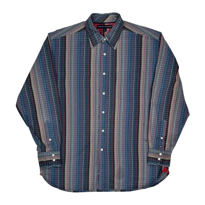 Tommy Hilfiger Checked Shirt - Medium Blue Cotton