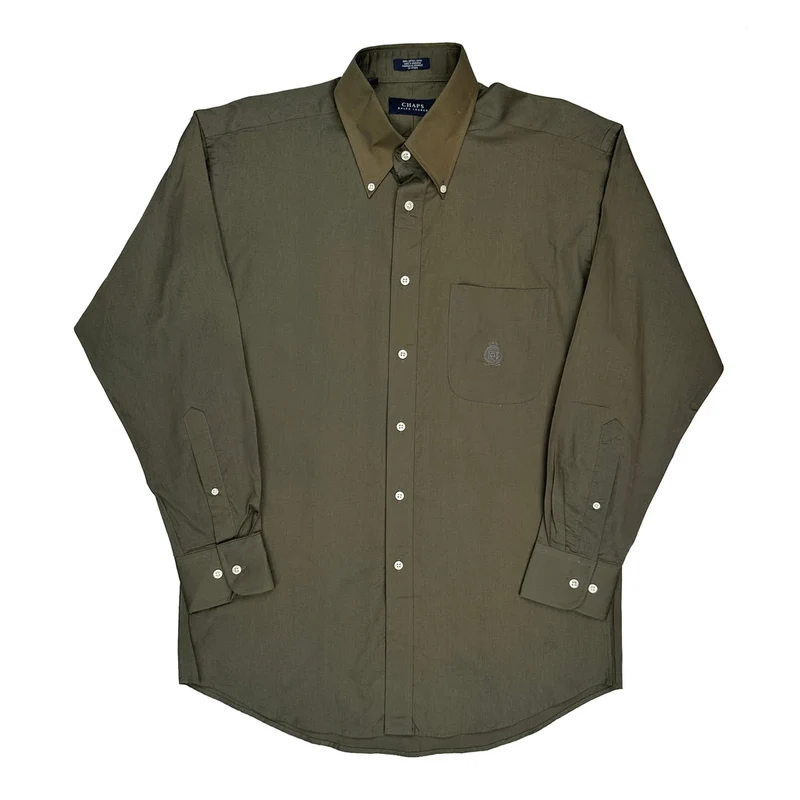 Chaps Ralph Lauren Shirt - Medium Green Cotton